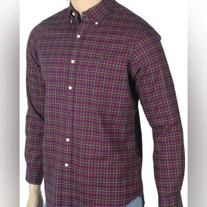 RALPH LAUREN Red Navy Plaid Classic Long Sleeve Dress Shirt Men's  Size XXL